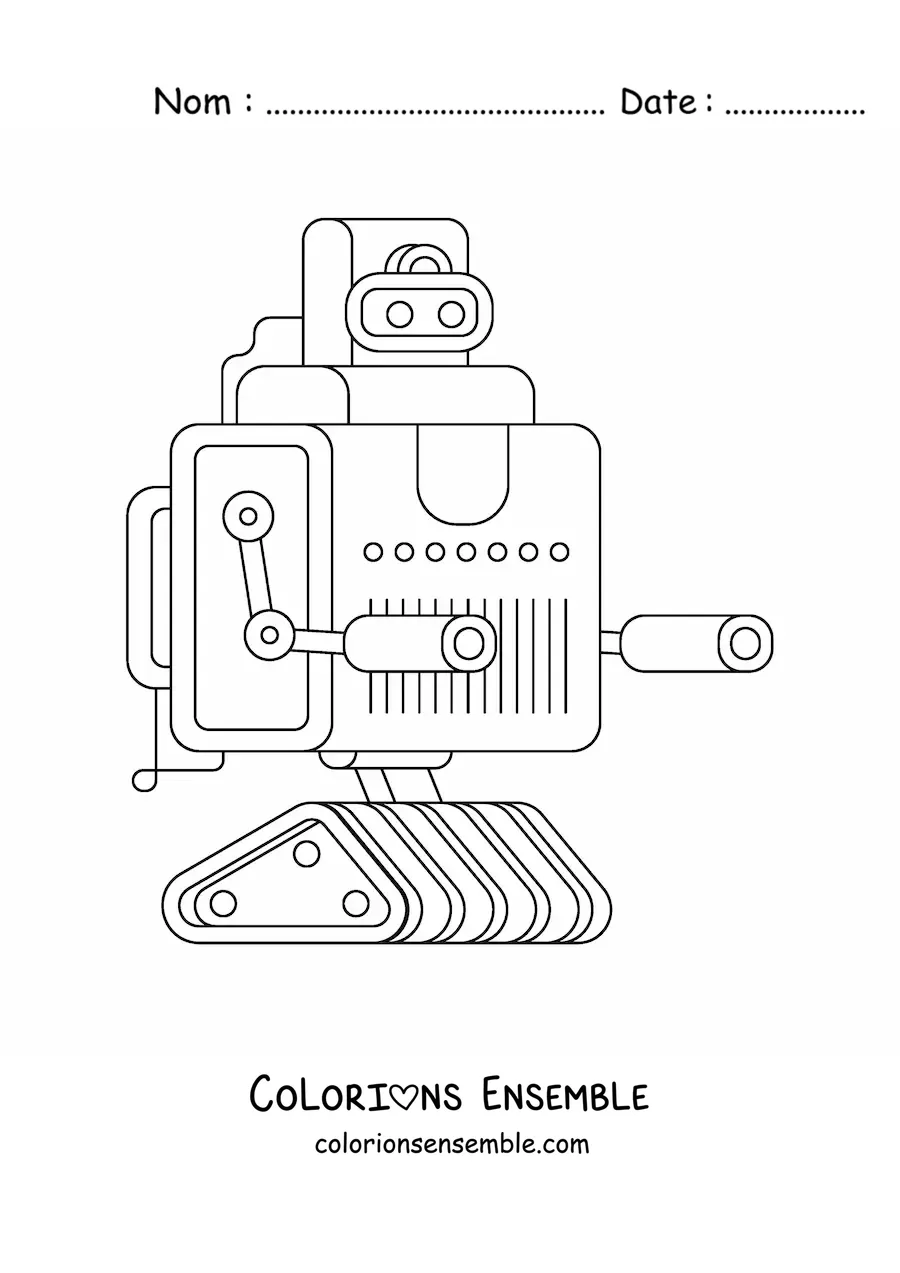 Image à colorier d'un robot avec des armes