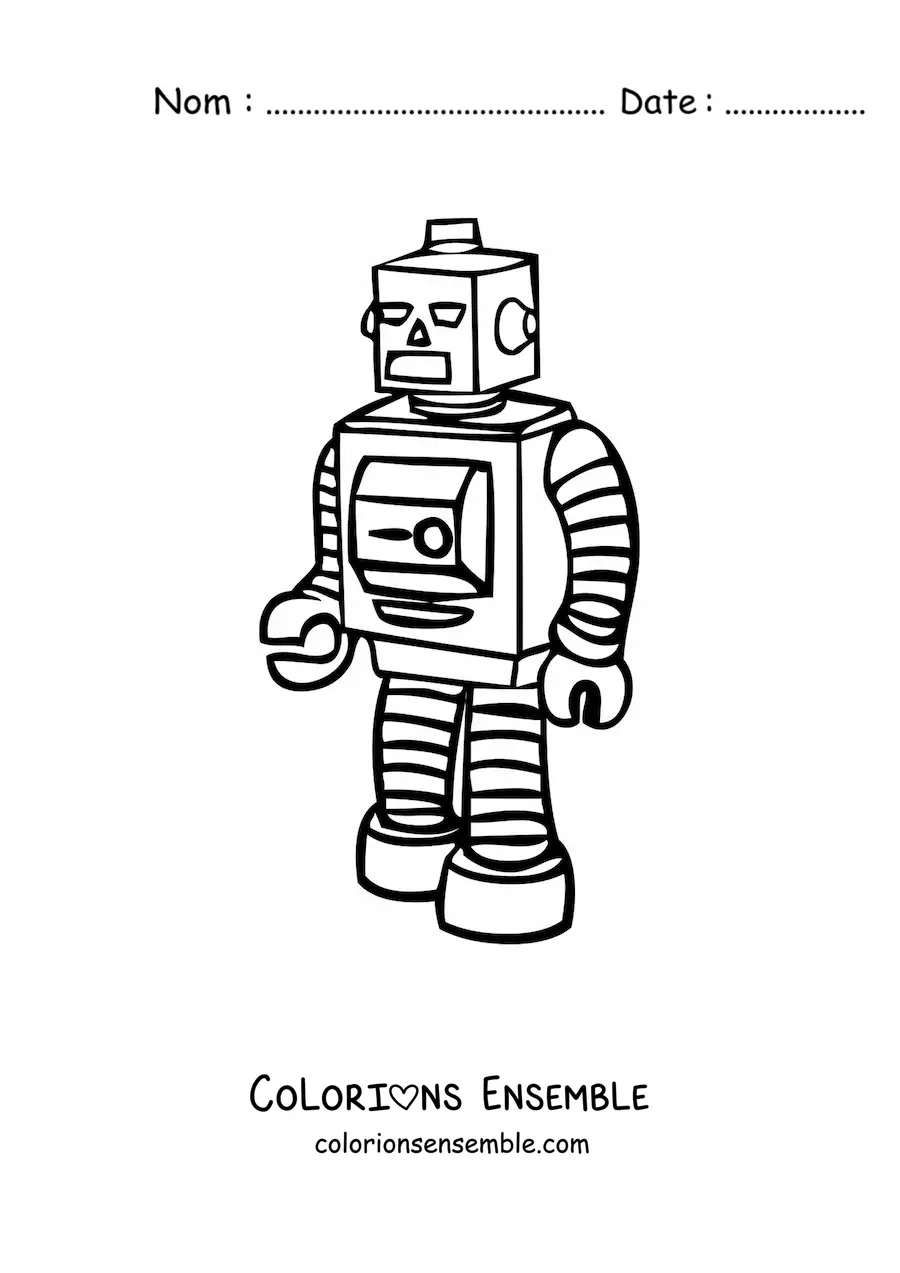 Image à colorier d'un robot des années 80