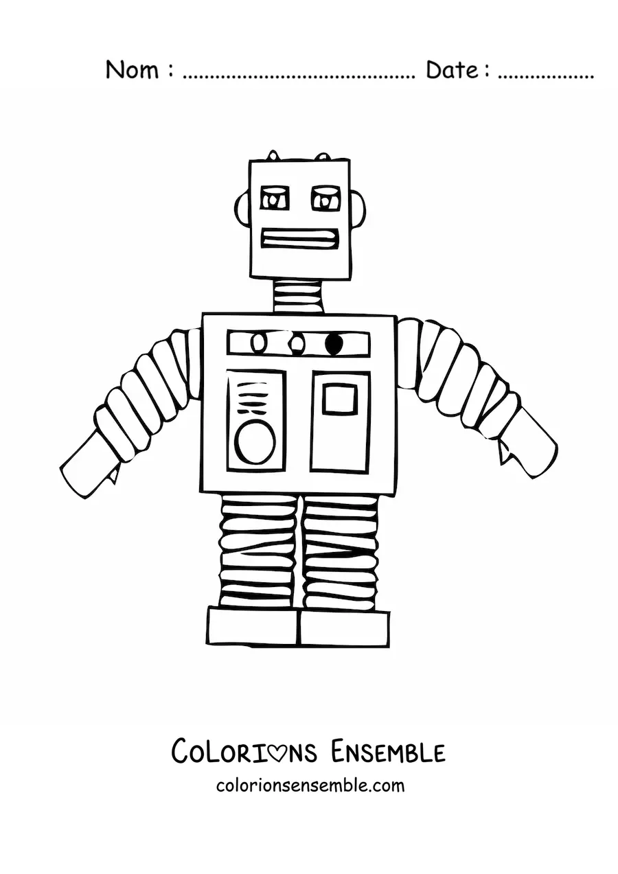 Image à colorier d'un robot rétro