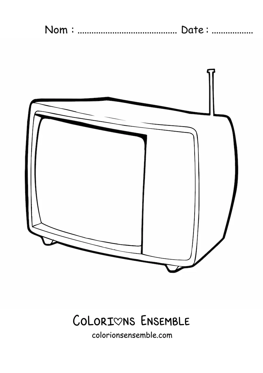 Image à colorier d'un téléviseur