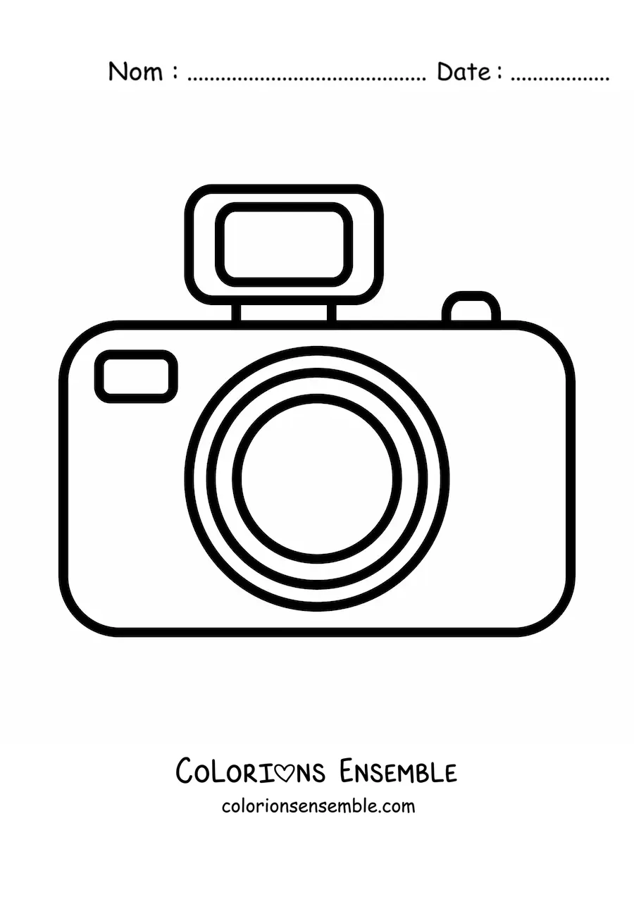 Image à colorier d'un appareil photo avec flash