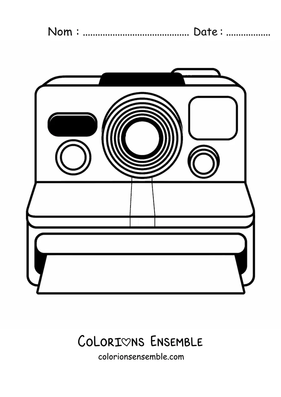 Image à colorier d'un vieil appareil photo Polaroid