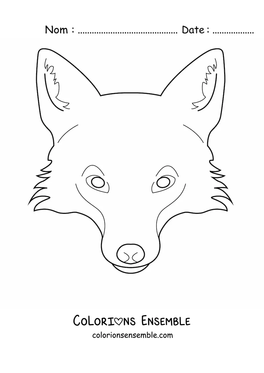 Coloriage du visage d'un renard sauvage