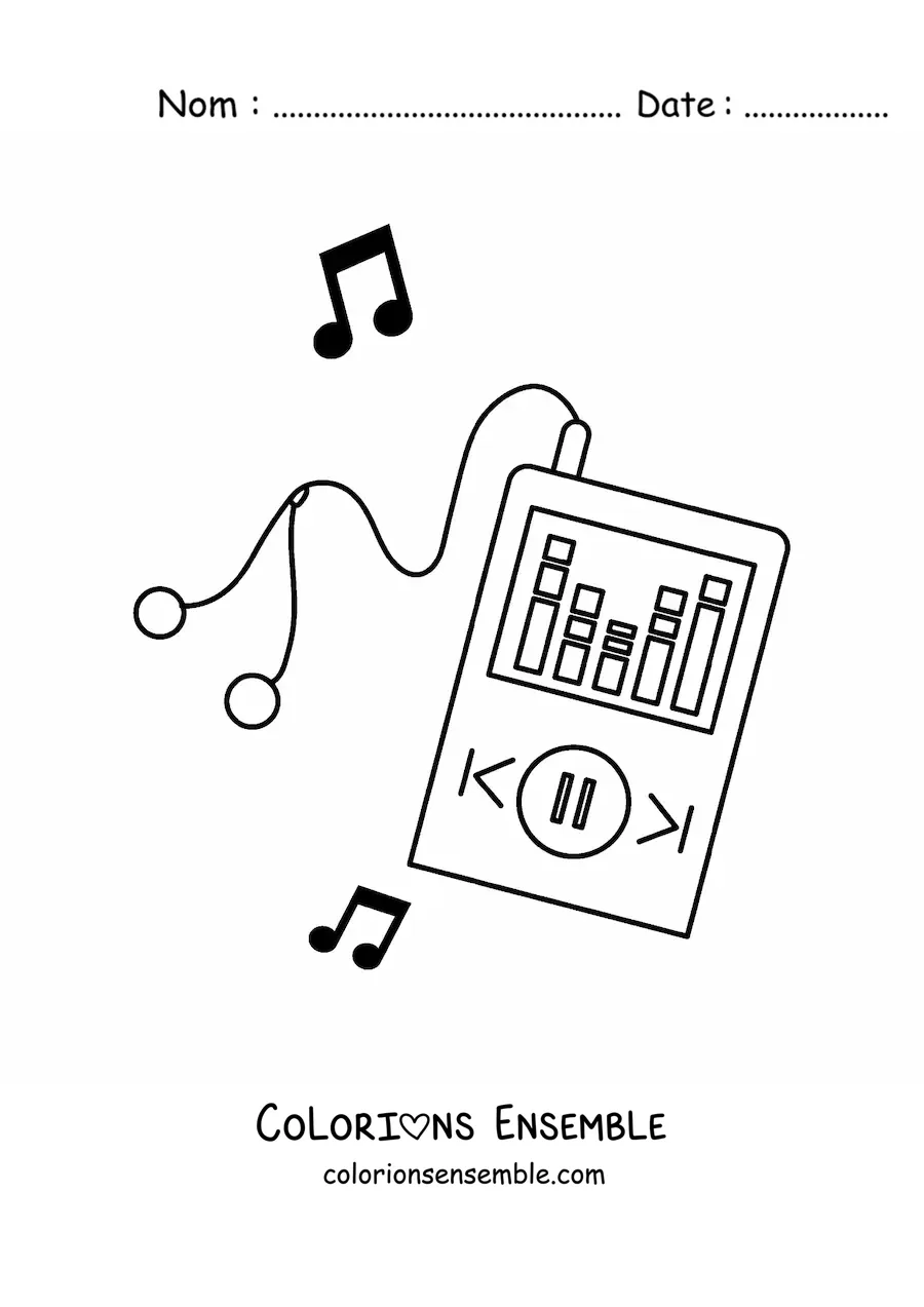 Image à colorier d'un lecteur de musique