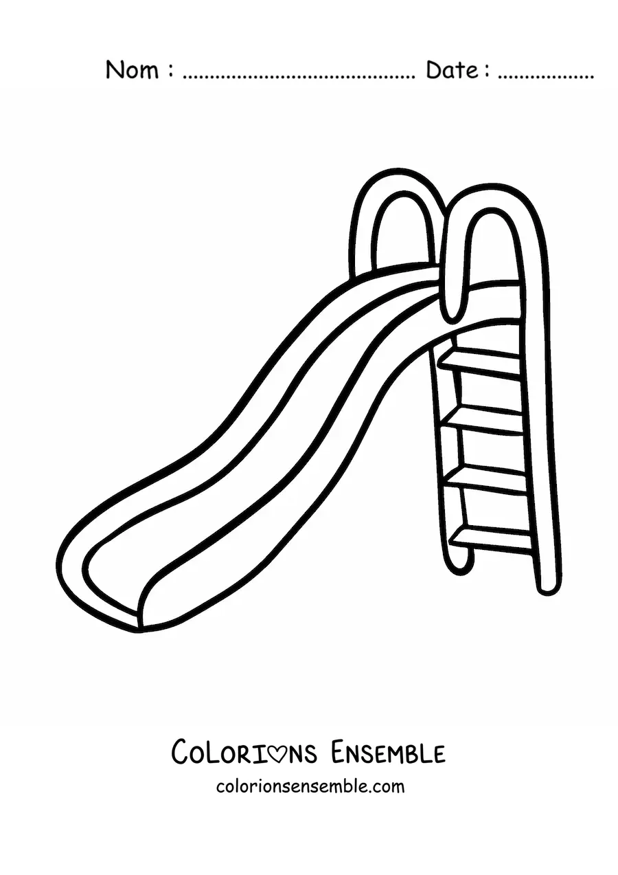 Image à colorier d'un toboggan