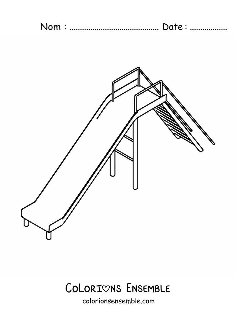 Image à colorier d'un toboggan vu d'en haut