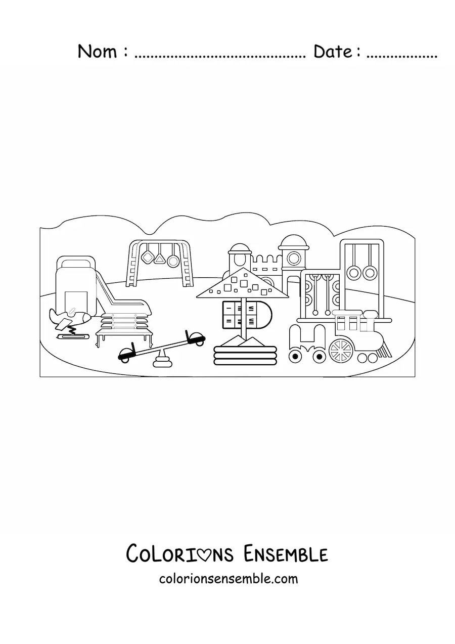 Image à colorier d'une aire de jeux