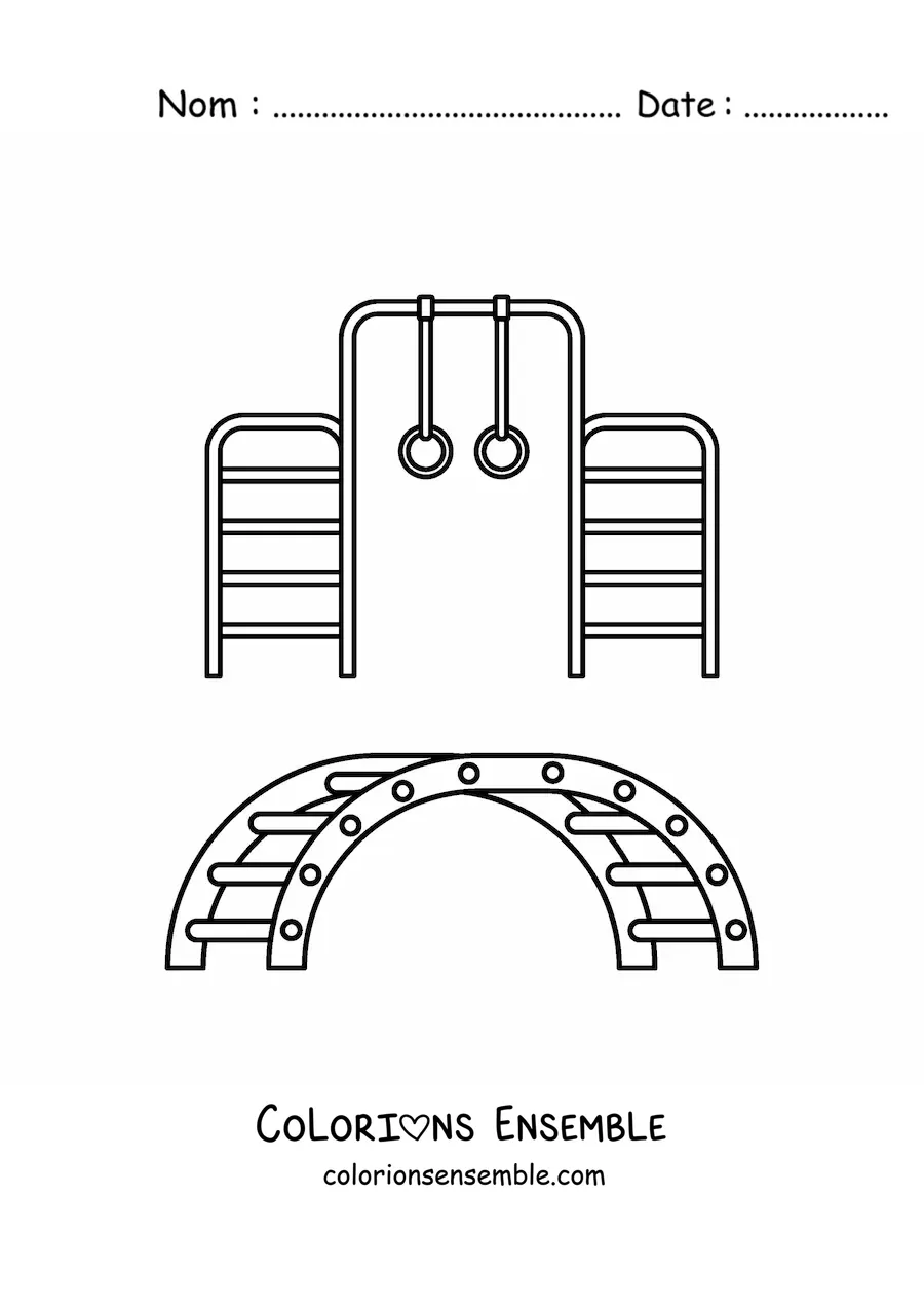 Image à colorier d'une aire de jeux pour enfants
