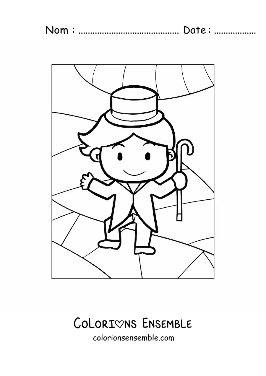 Image à colorier d'un magicien