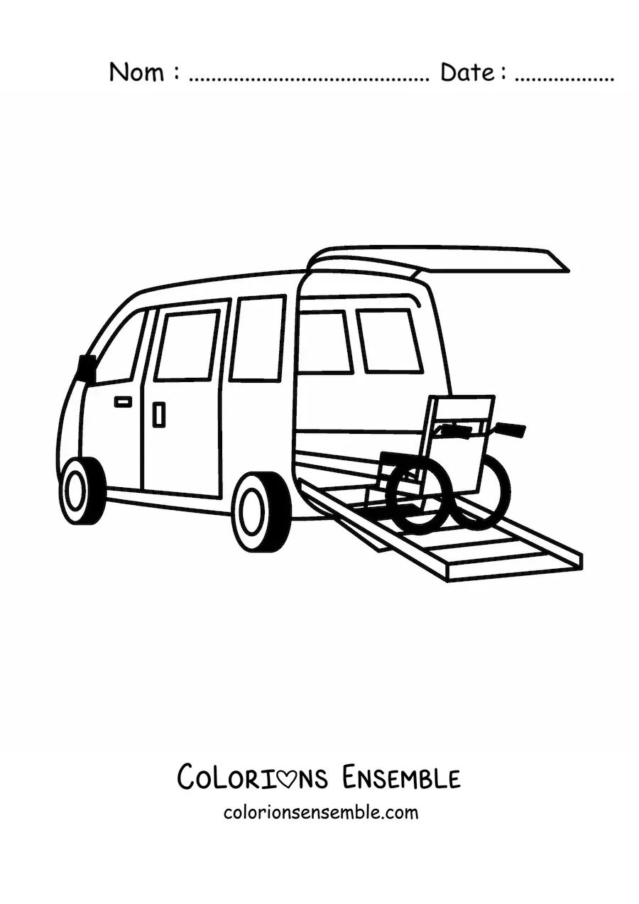 Image à colorier de l'ambulance de l'hôpital