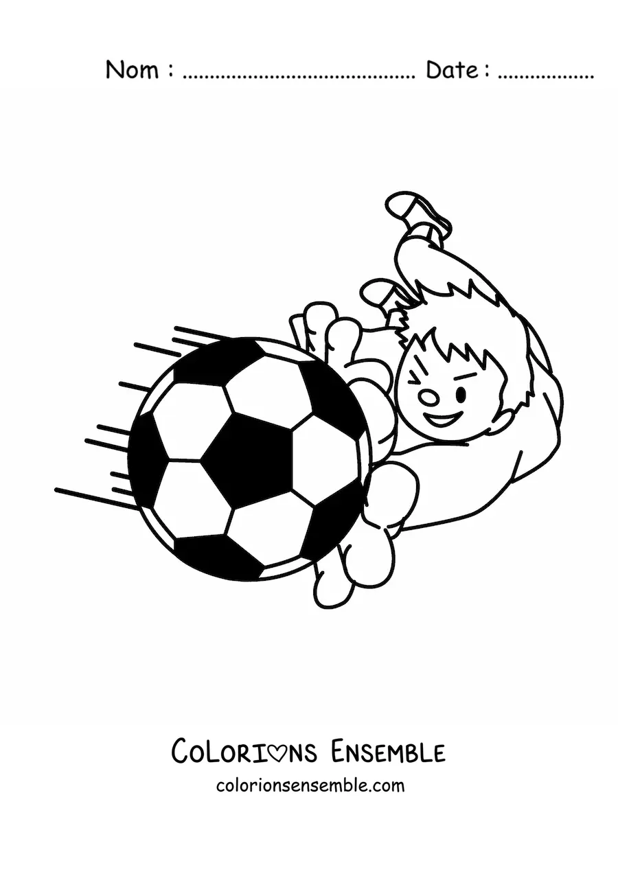 Image à colorier d’un gardien qui attrape le ballon avec ses mains
