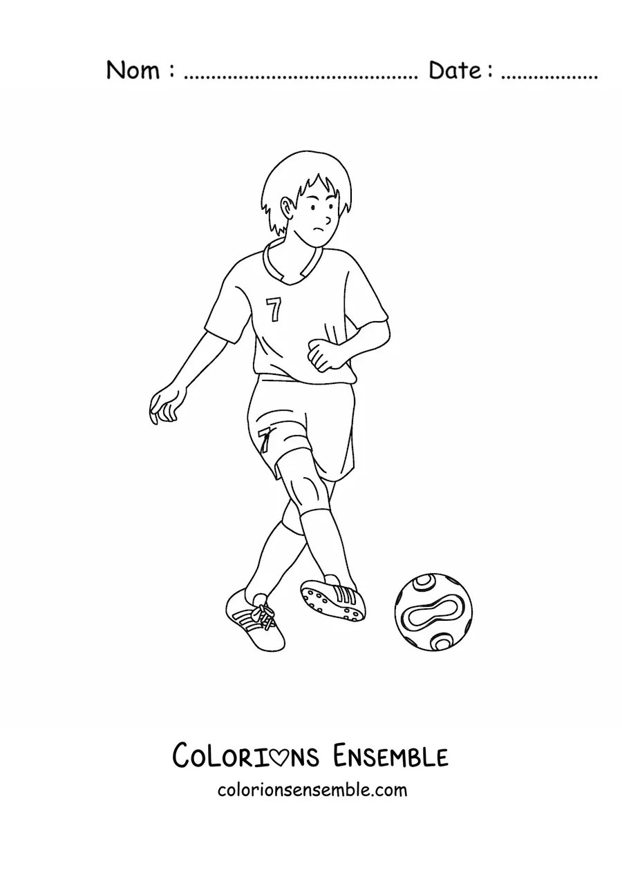 Image à colorier d’une personne qui joue au football