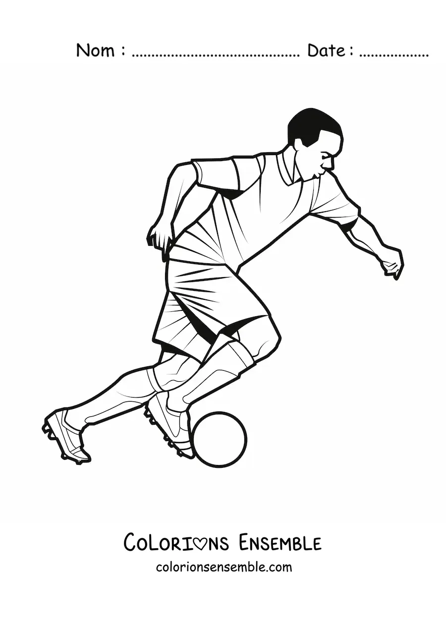 Image à colorier d’un footballeur professionnel