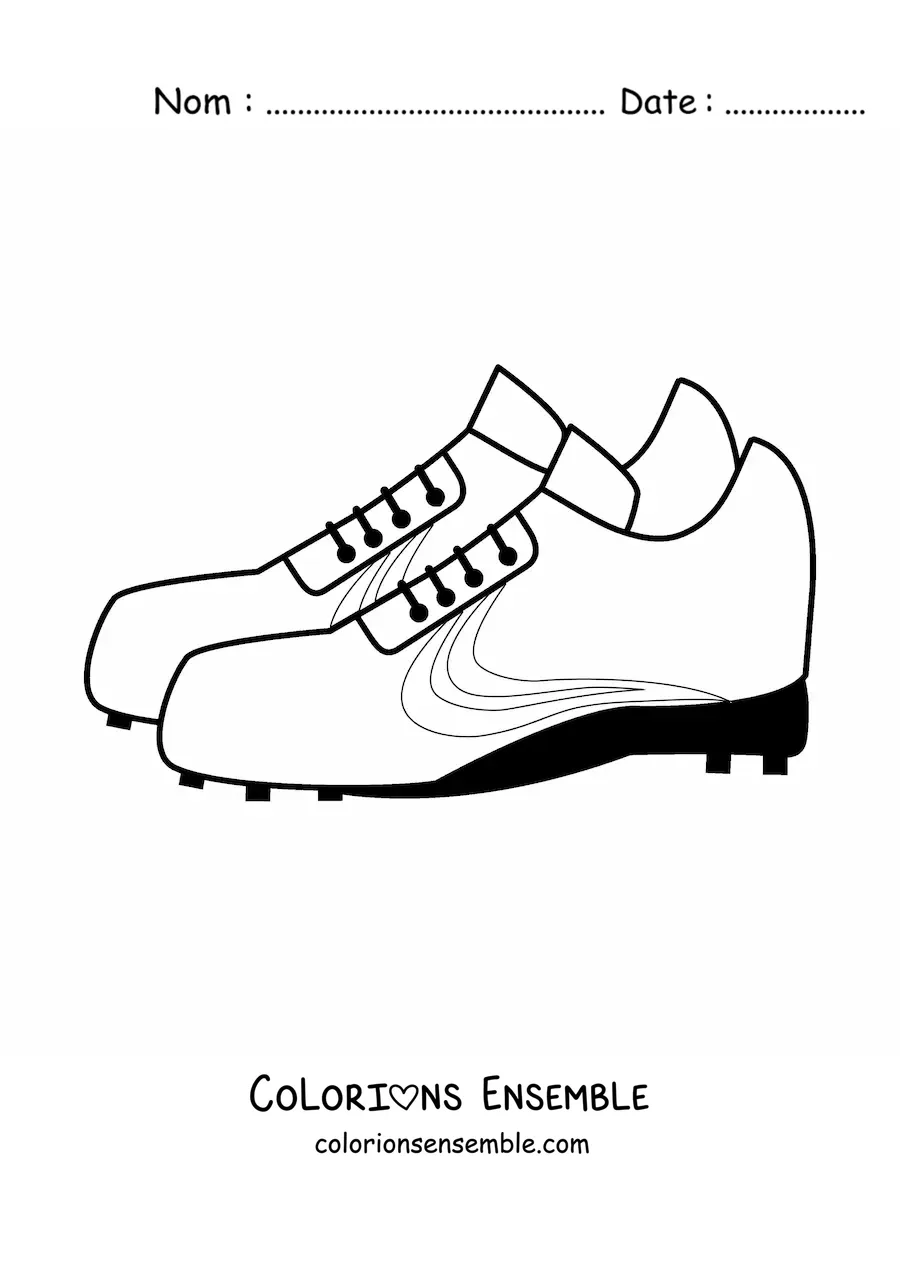 Image à colorier d’une paire de crampons de football