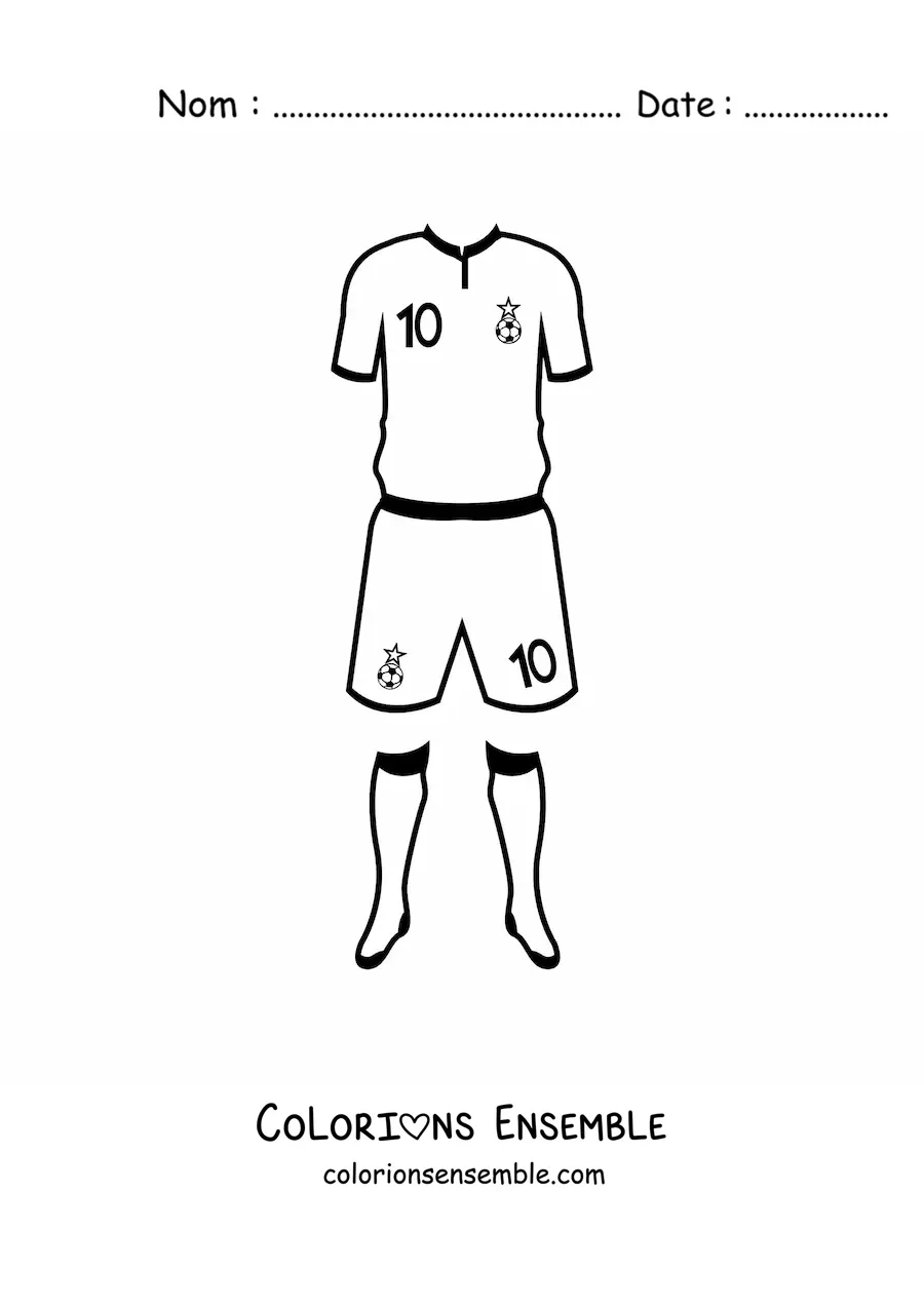 Image à colorier d’une tenue de football