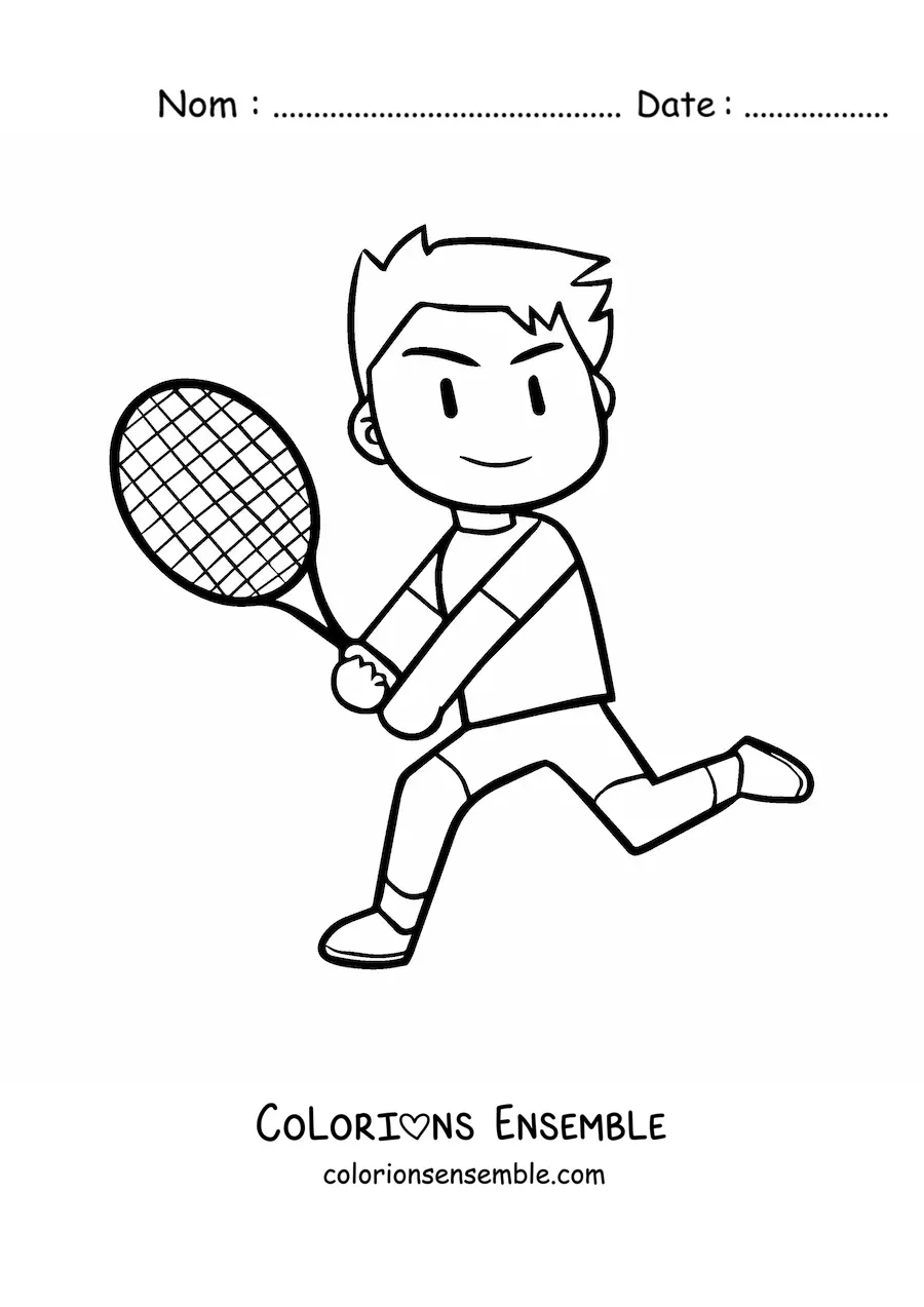 Image à colorier d’un joueur de tennis