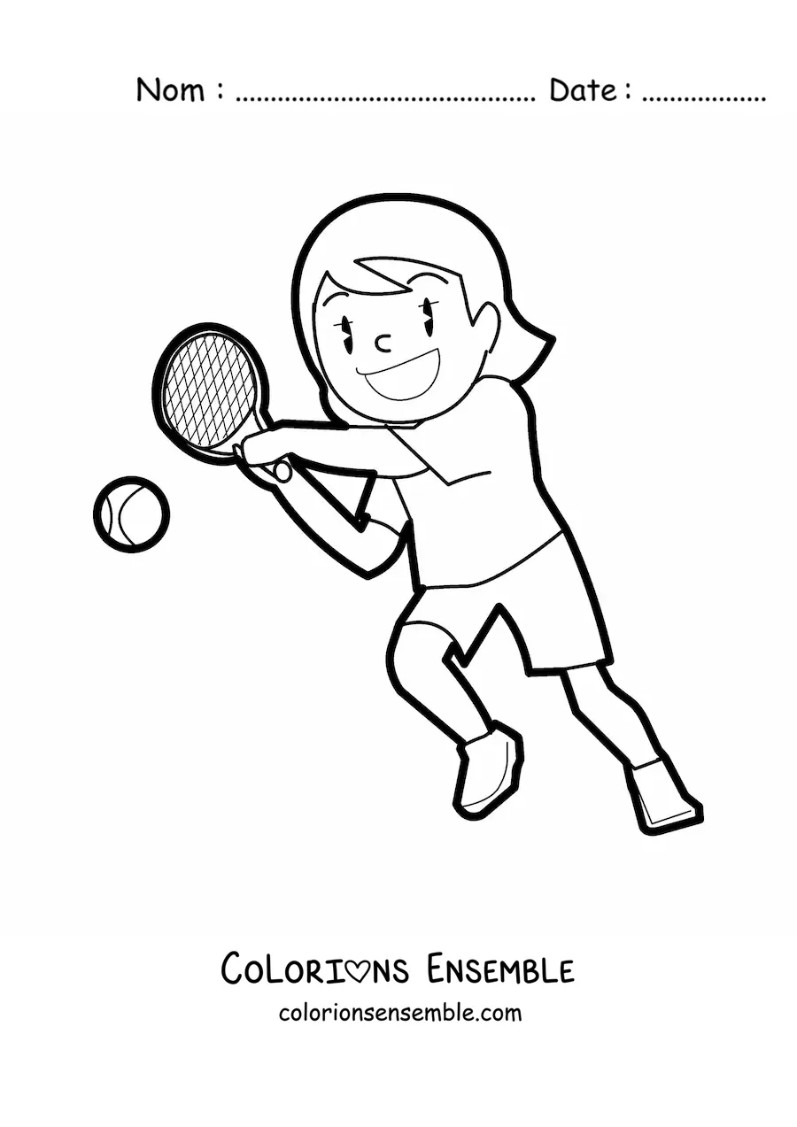 Image à colorier d’une joueuse de tennis