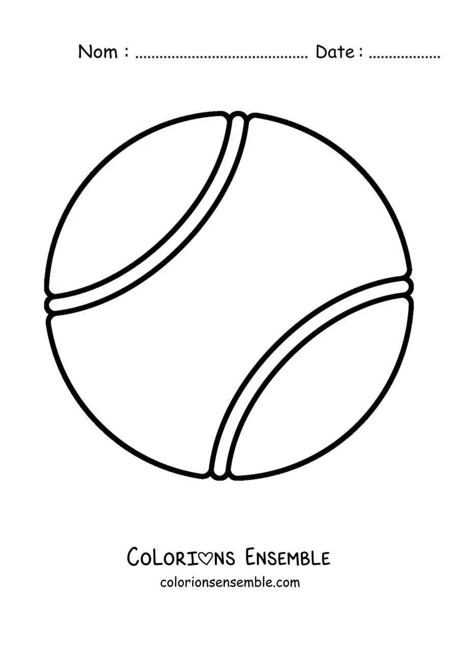 Image à colorier d’une balle de tennis
