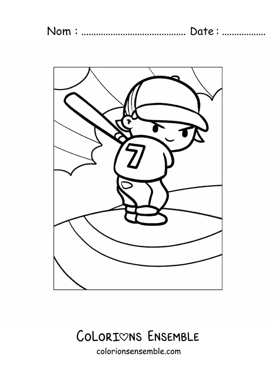 Image à colorier d’un frappeur de baseball
