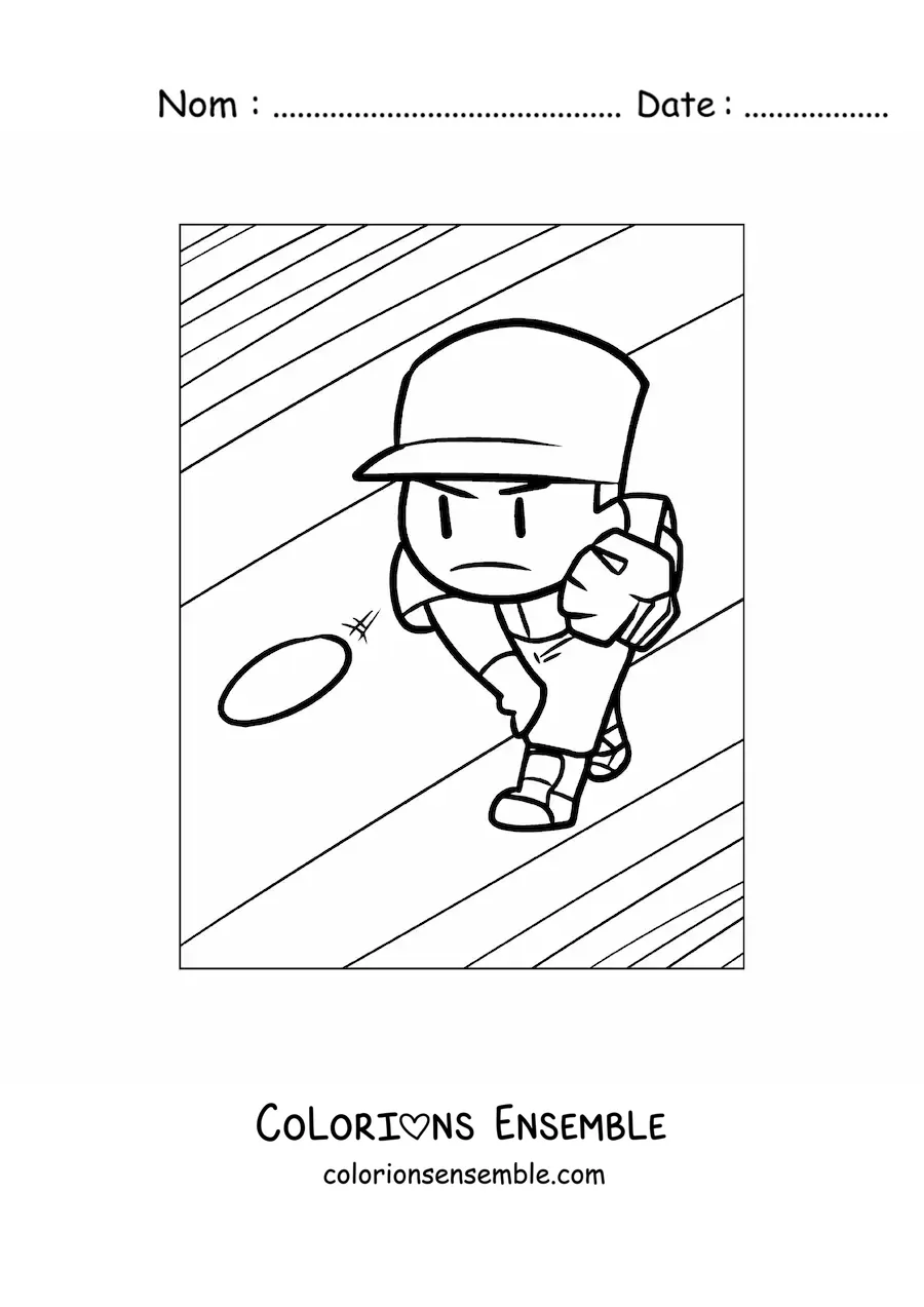 Image à colorier d’un lanceur de baseball