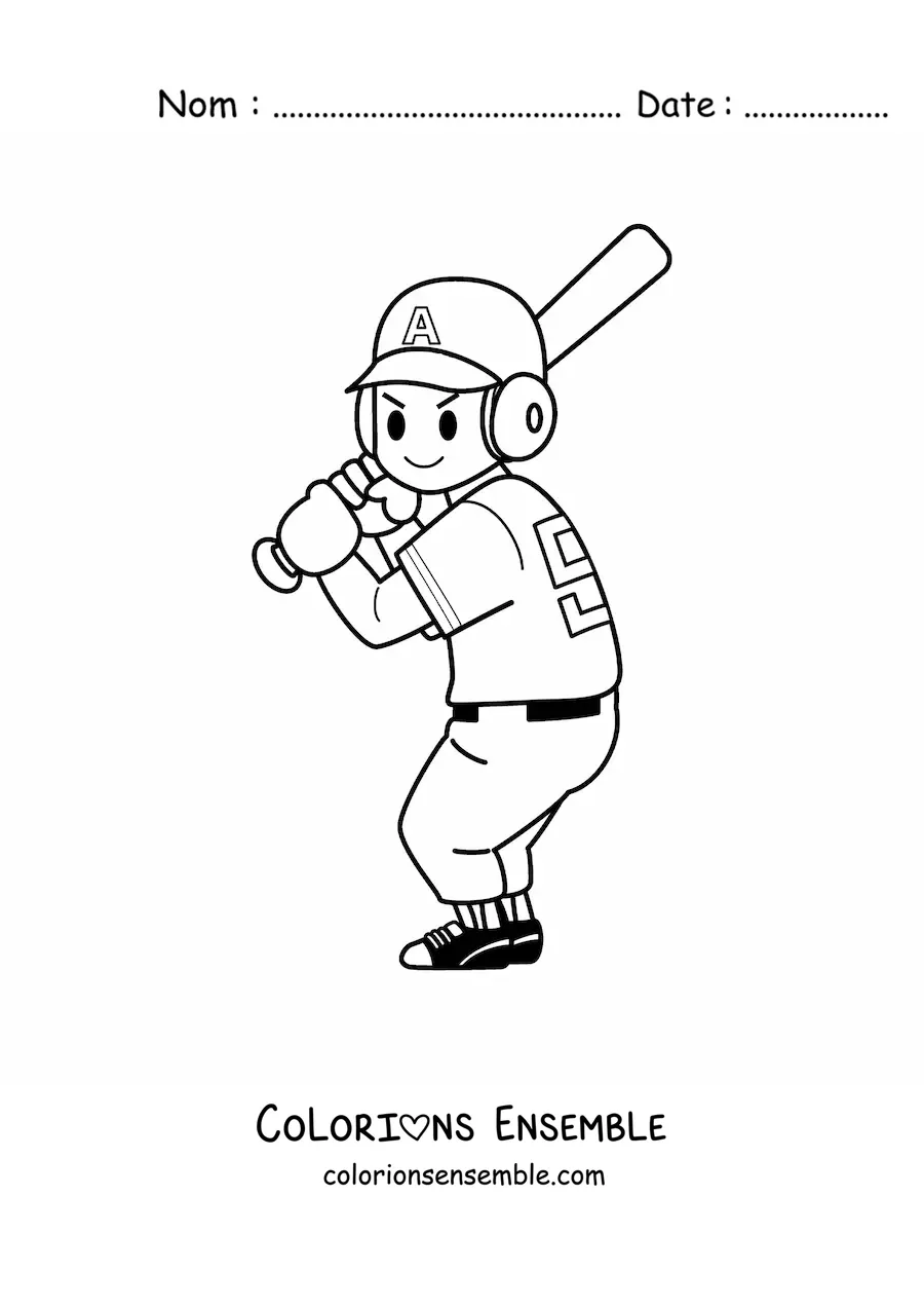 Image à colorier d’un joueur de baseball