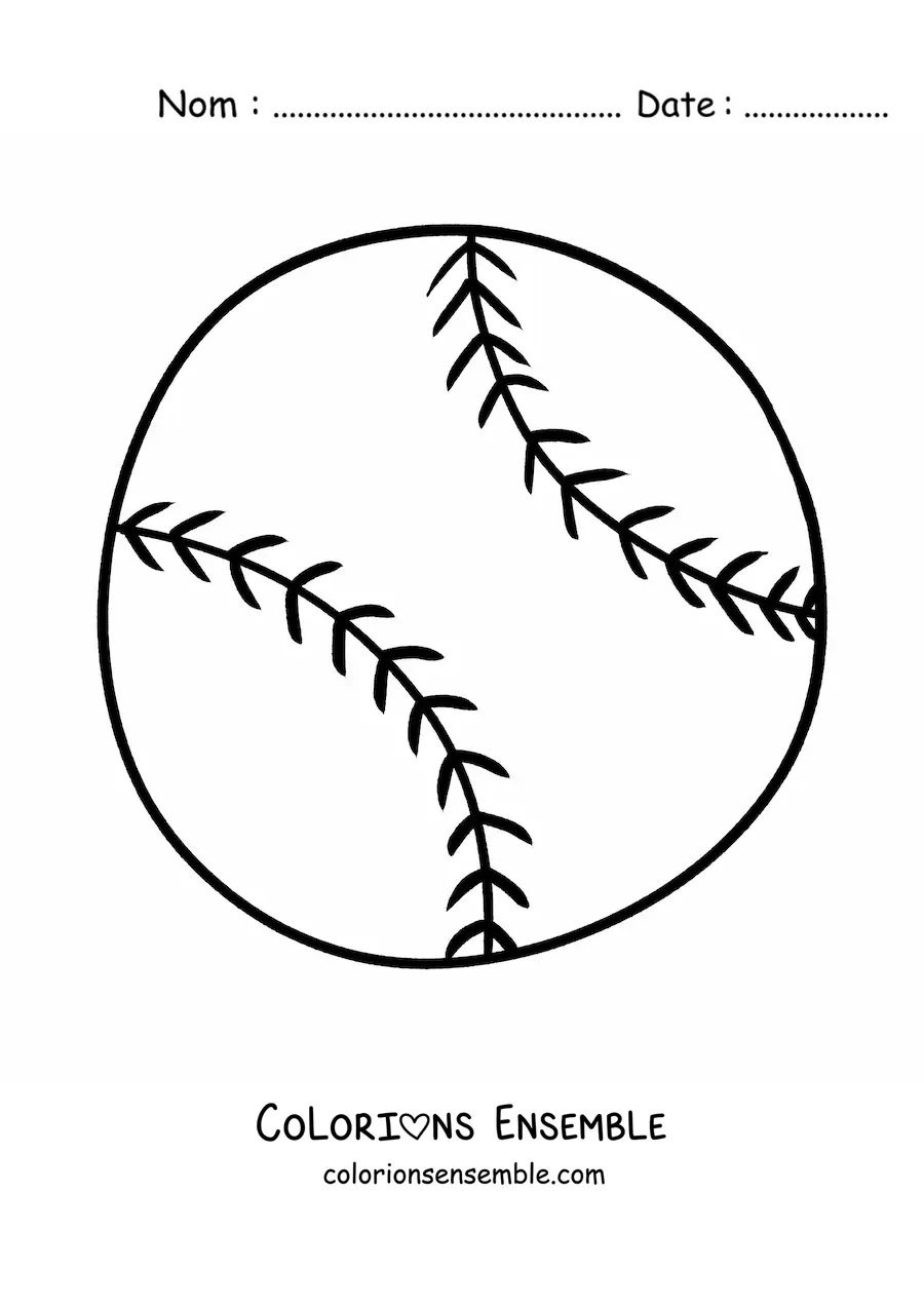 Image à colorier d’une balle de baseball