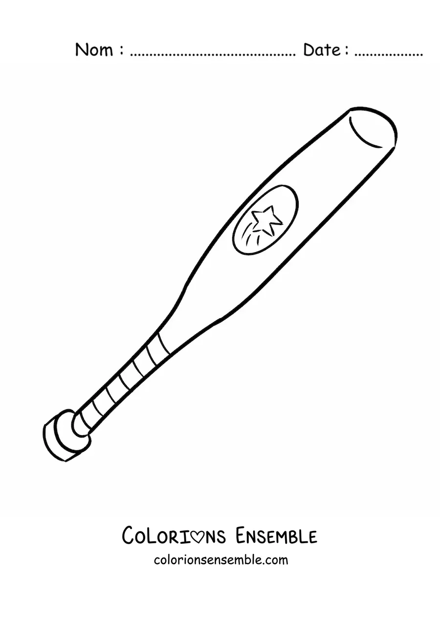 Image à colorier d’une batte de baseball