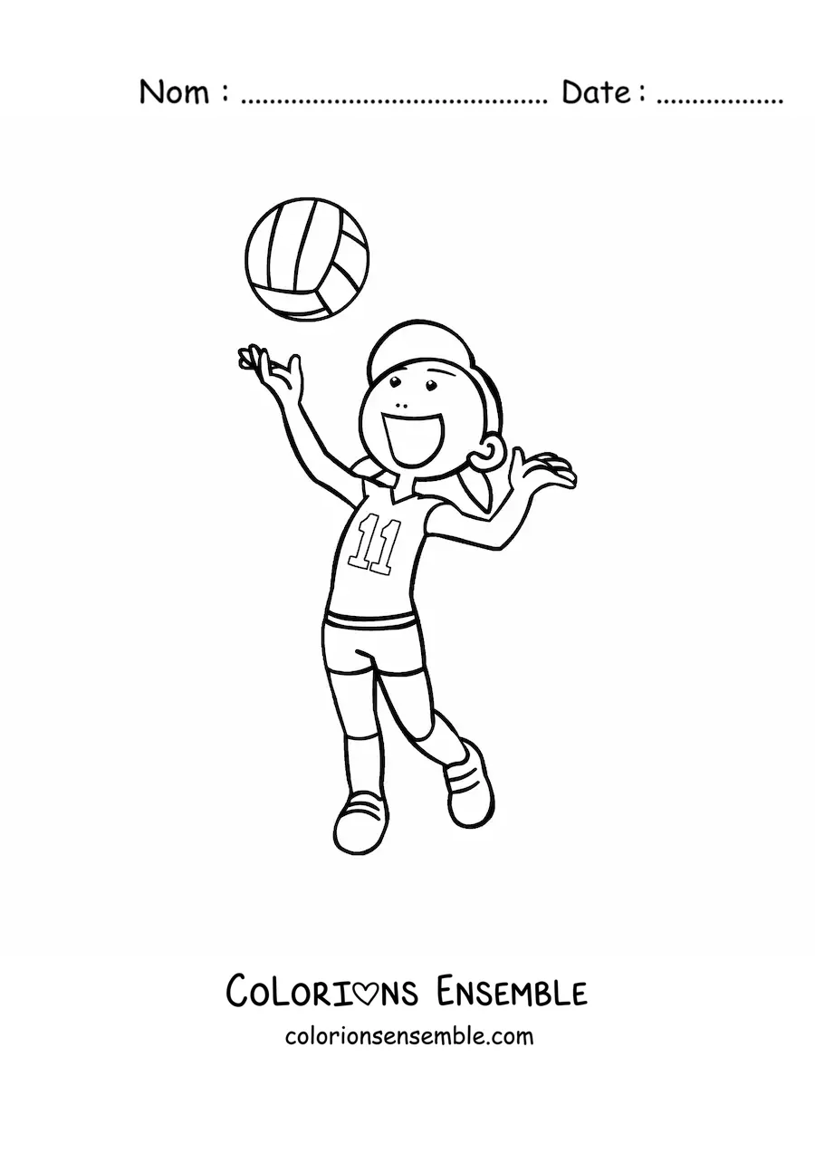 Image à colorier d’un service de volley