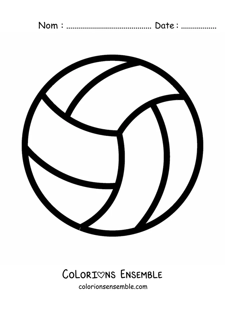 Image à colorier d’un ballon de volley