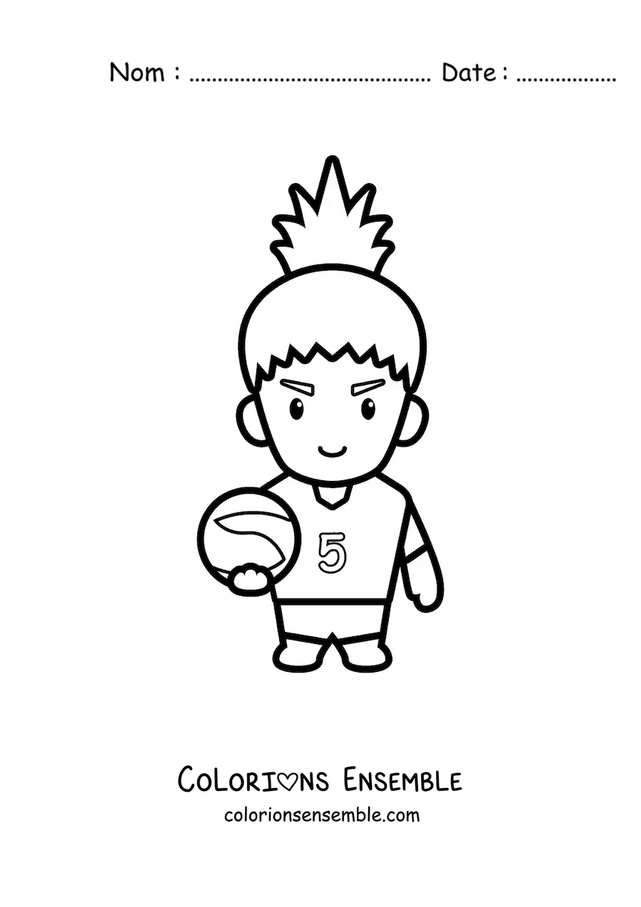 Image à colorier d’un joueur de volley