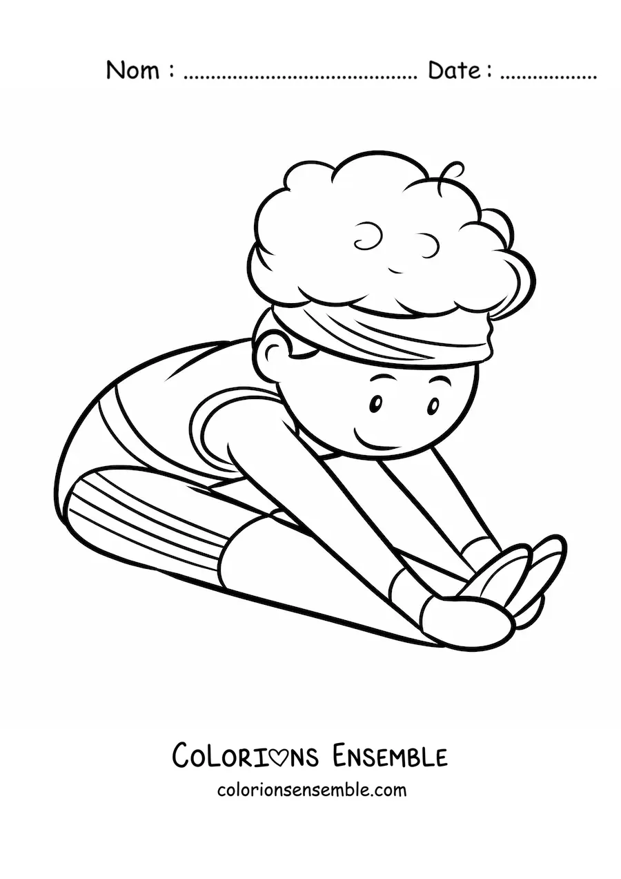 Image à colorier d'un garçon gymnaste