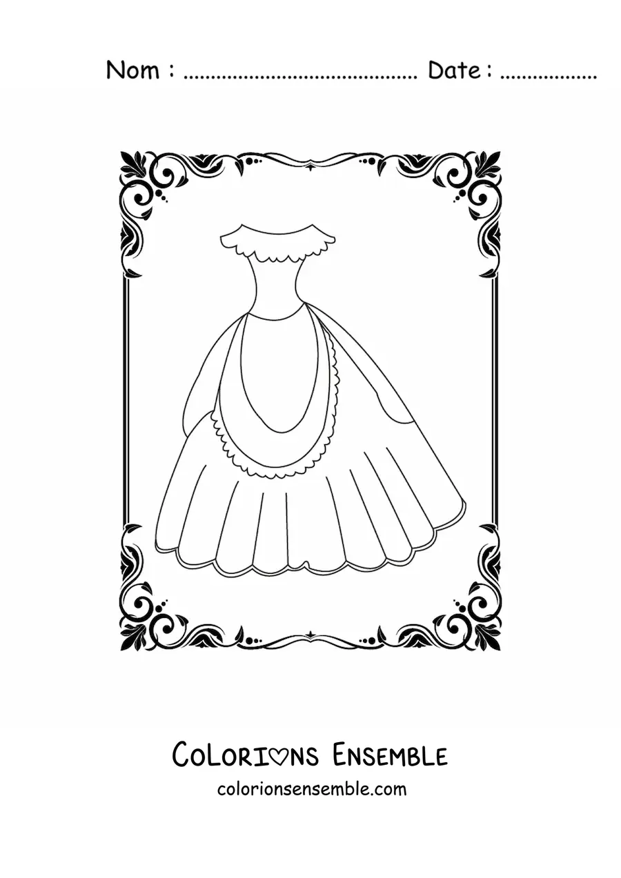 Image à colorier d'une robe simple