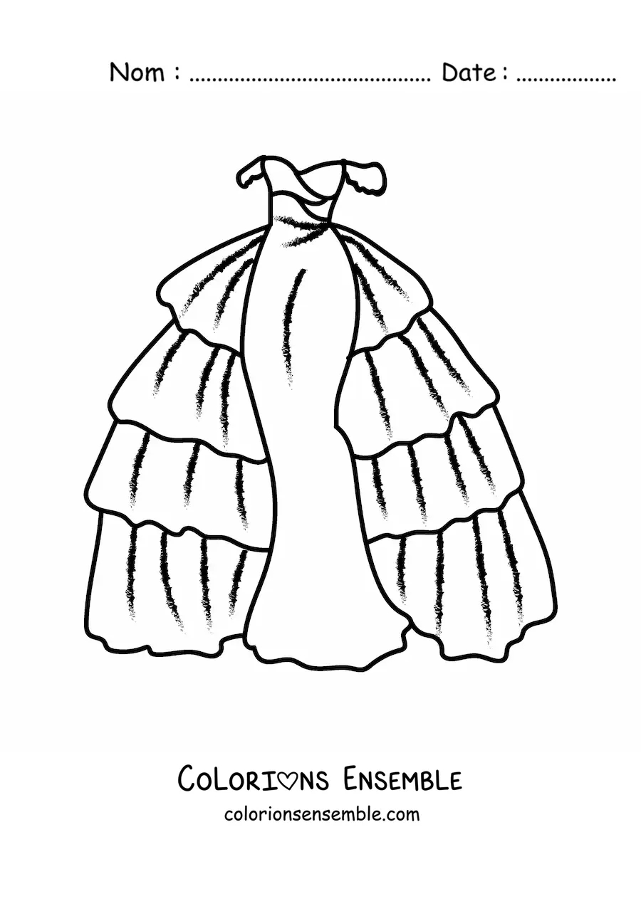 Image à colorier d'une robe élégante