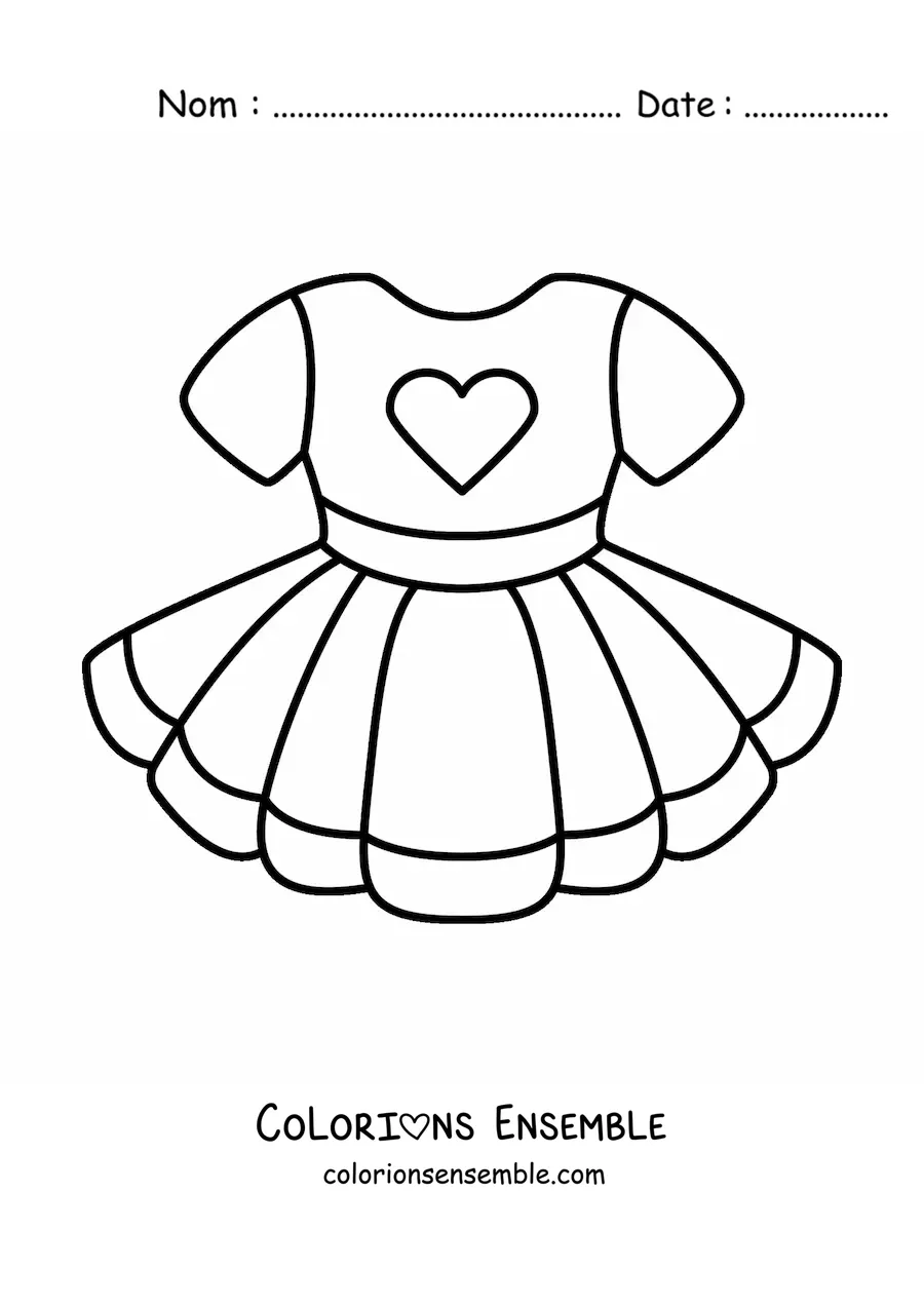 Image à colorier d'une robe de fille