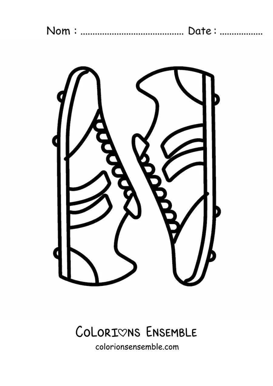 Image à colorier d'une paire de chaussures de football