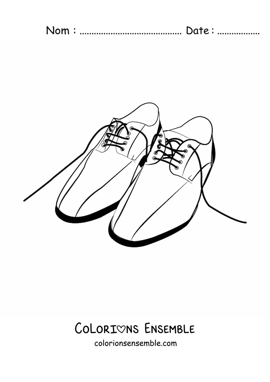 Image à colorier d'une paire de chaussures pour homme