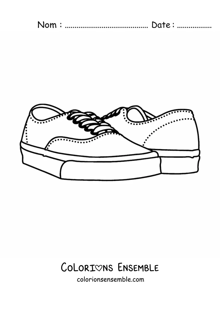 Image à colorier d'une paire de baskets basses