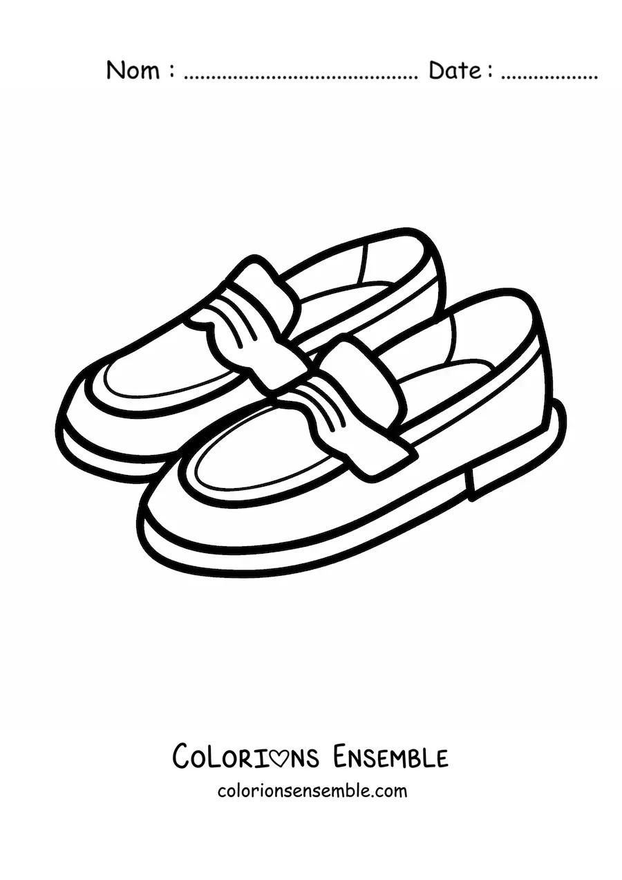 Image à colorier d'une paire de chaussures en cuir