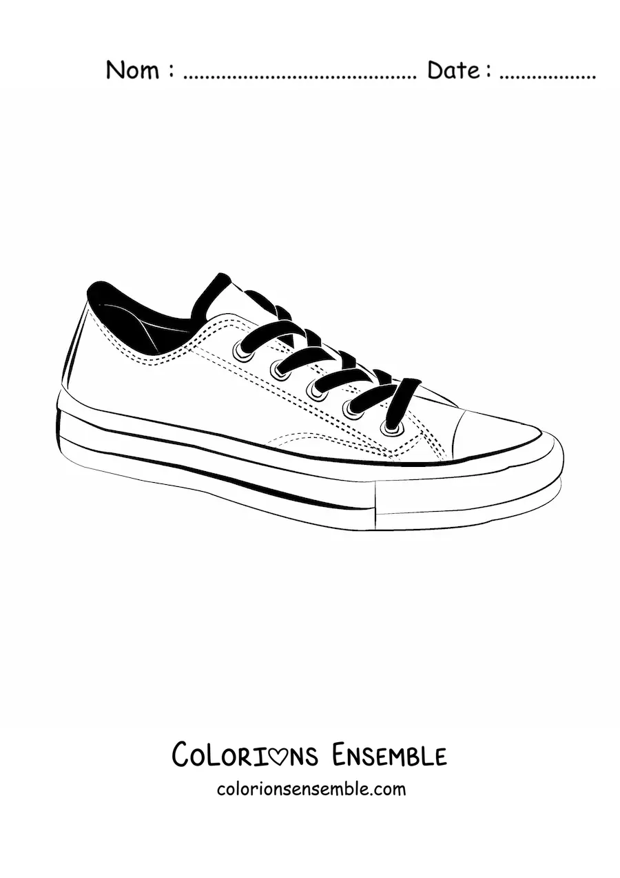Image à colorier d'une paire de baskets basses en toile