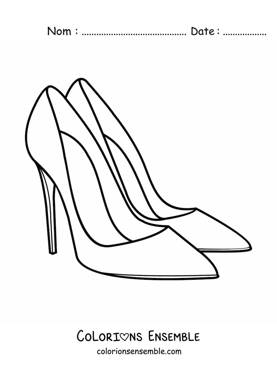 Image à colorier d'une paire de talons élégants