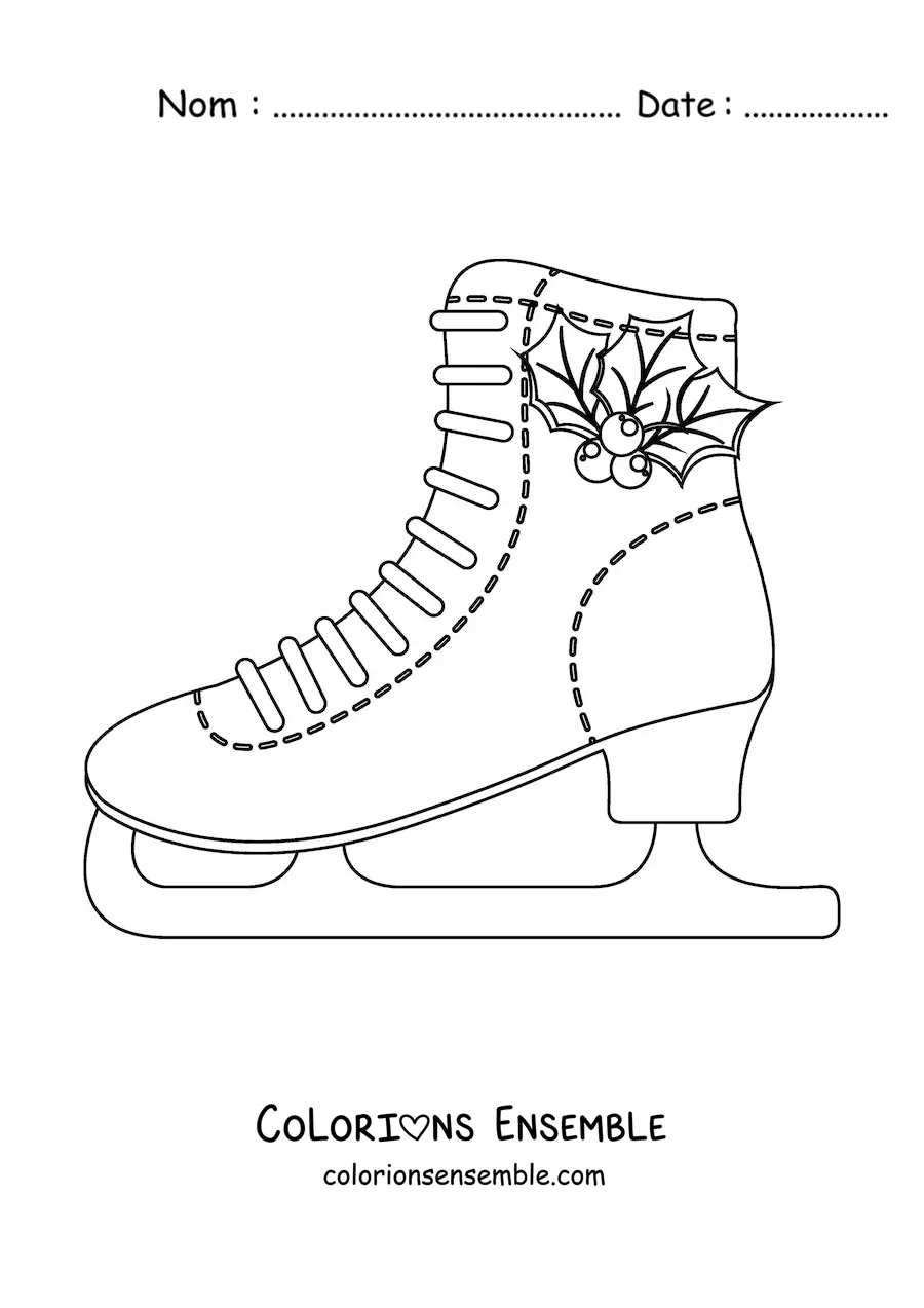 Image à colorier d'un patin à glace