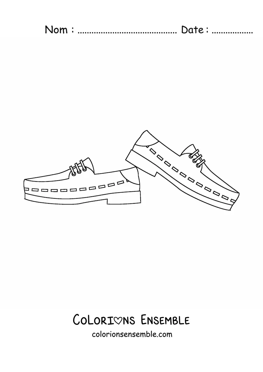 Image à colorier d'une paire de chaussures pour homme