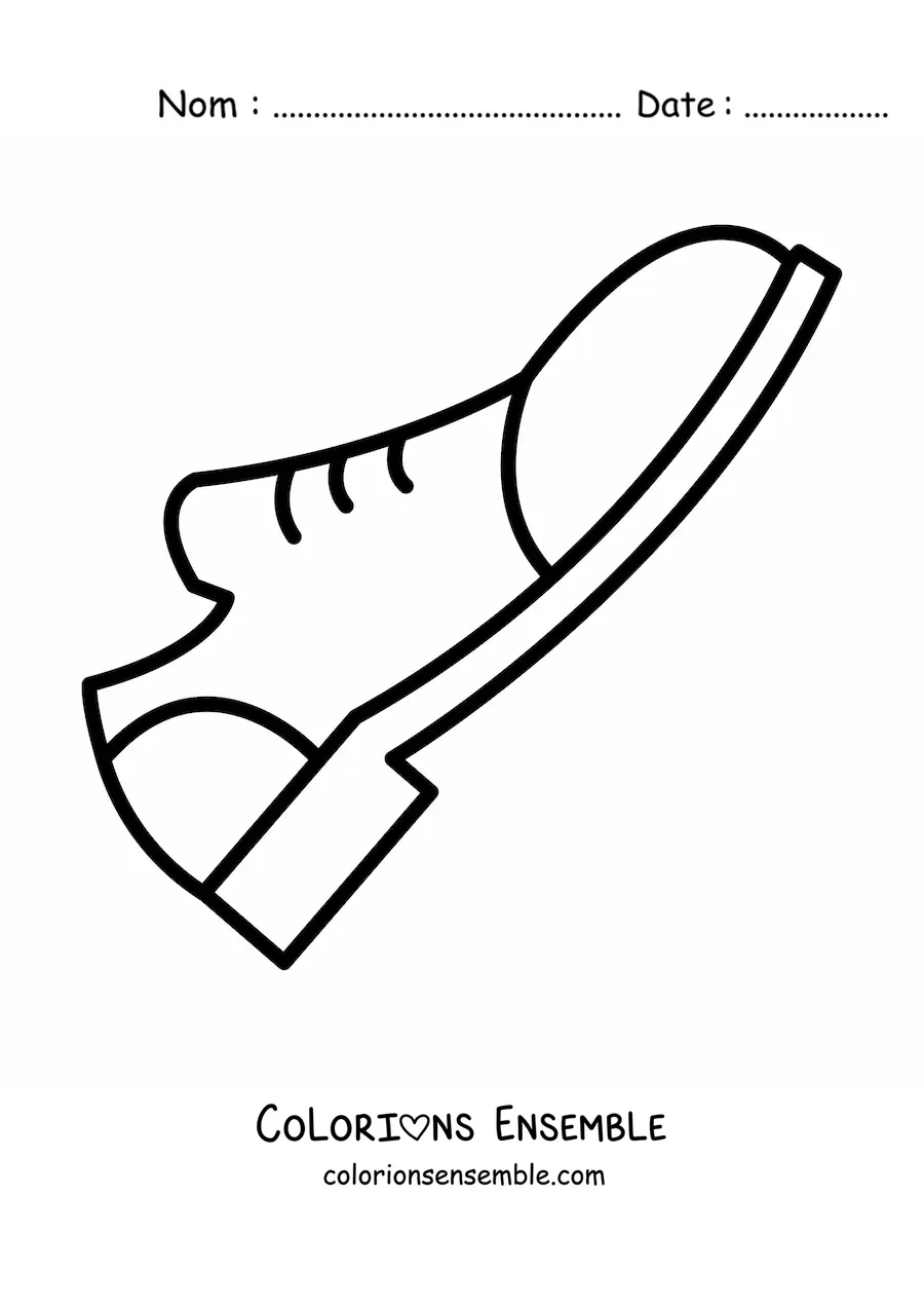 Image à colorier d'une chaussure toute simple