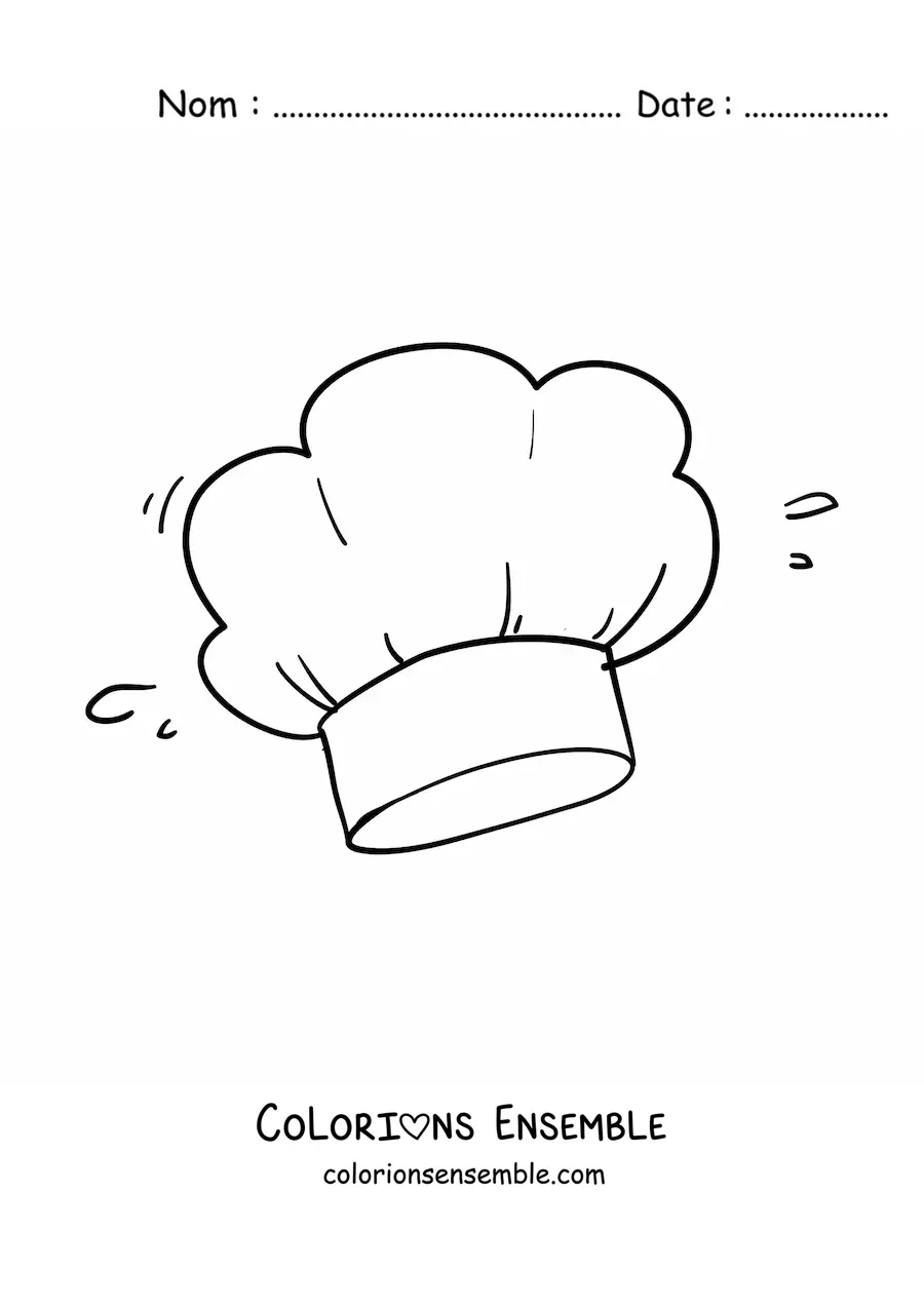 Image à colorier d'une toque de chef