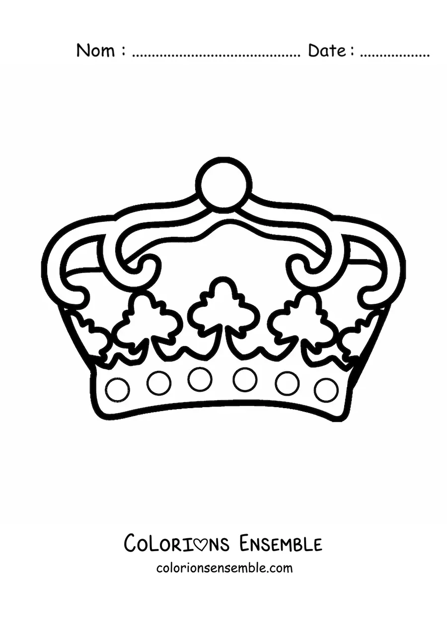 Image à colorier d'une couronne de roi