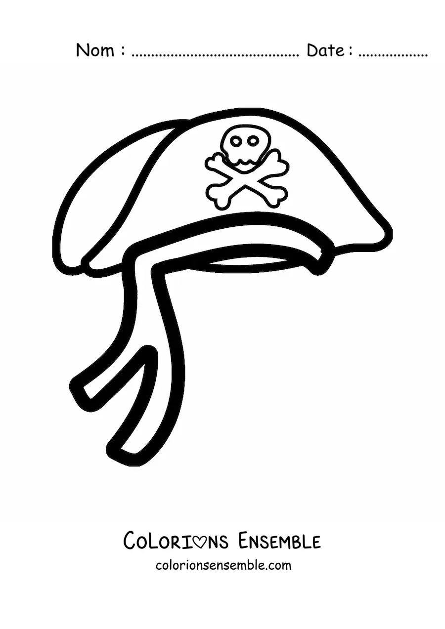 Image à colorier d'un chapeau de pirate