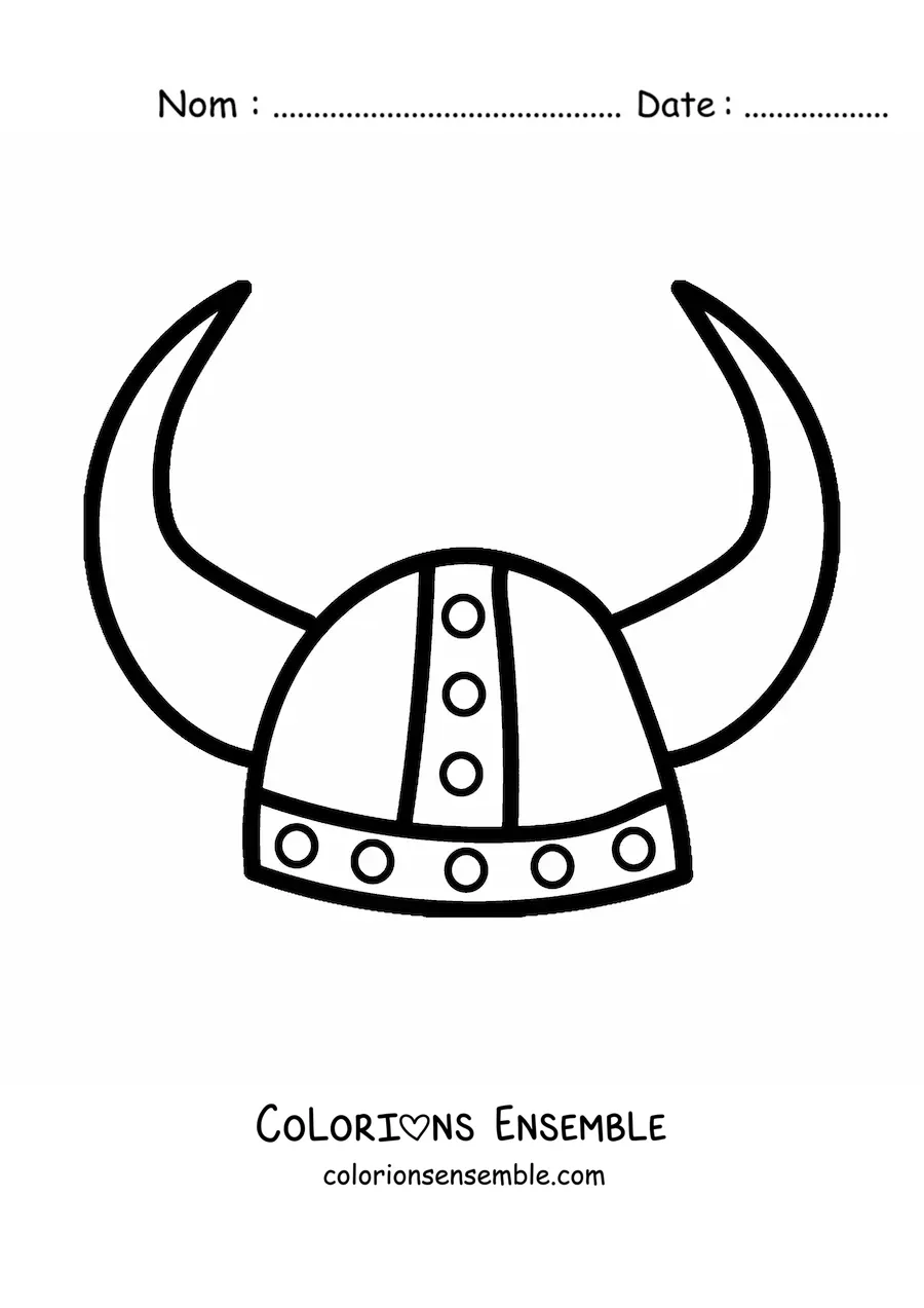 Image à colorier d'un casque viking