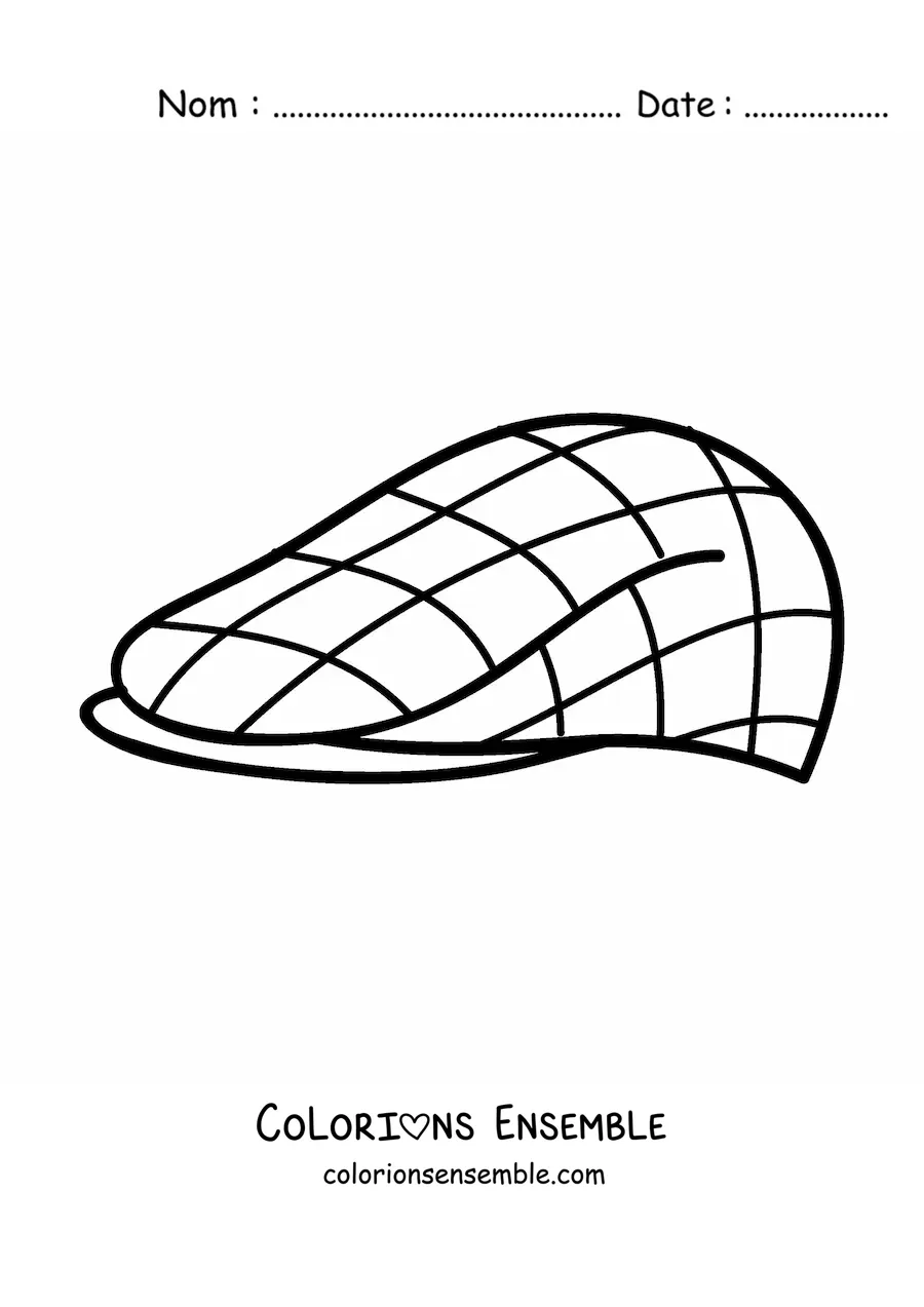 Image à colorier d'un chapeau de style béret