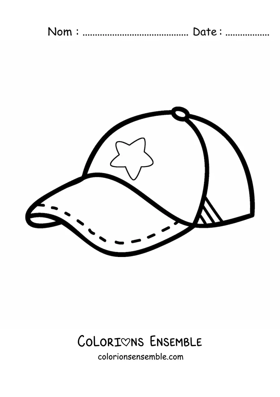 Image à colorier d'une casquette