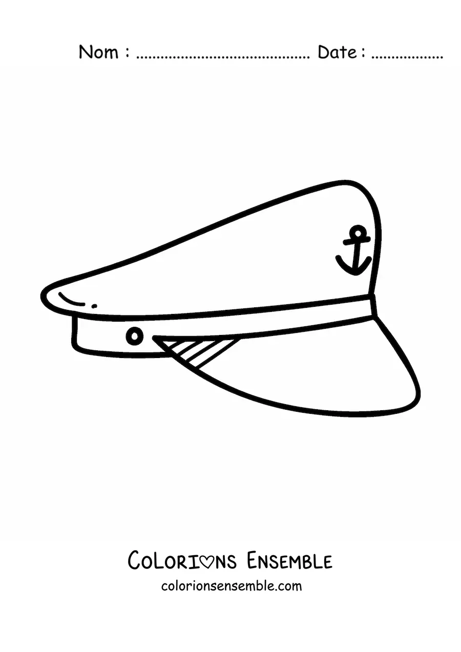 Image à colorier d'une casquette de policier